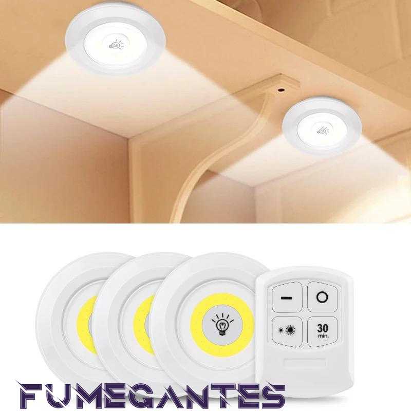 Kit 3 Lâmpada Luminária Led Spot - Sem fio c/ controle remoto